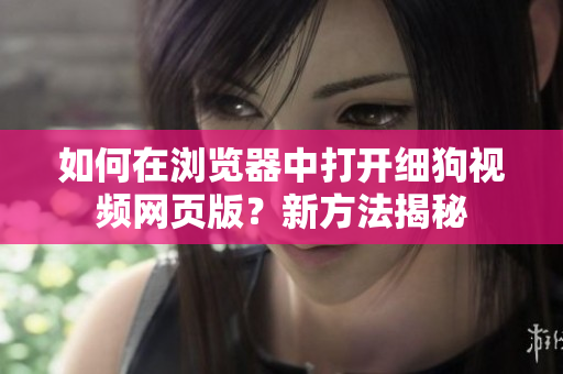 如何在瀏覽器中打開細(xì)狗視頻網(wǎng)頁版？新方法揭秘
